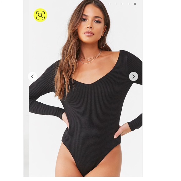 Forever 21 Ribbed V-Neck Bodysuit - Picture 5 of 5